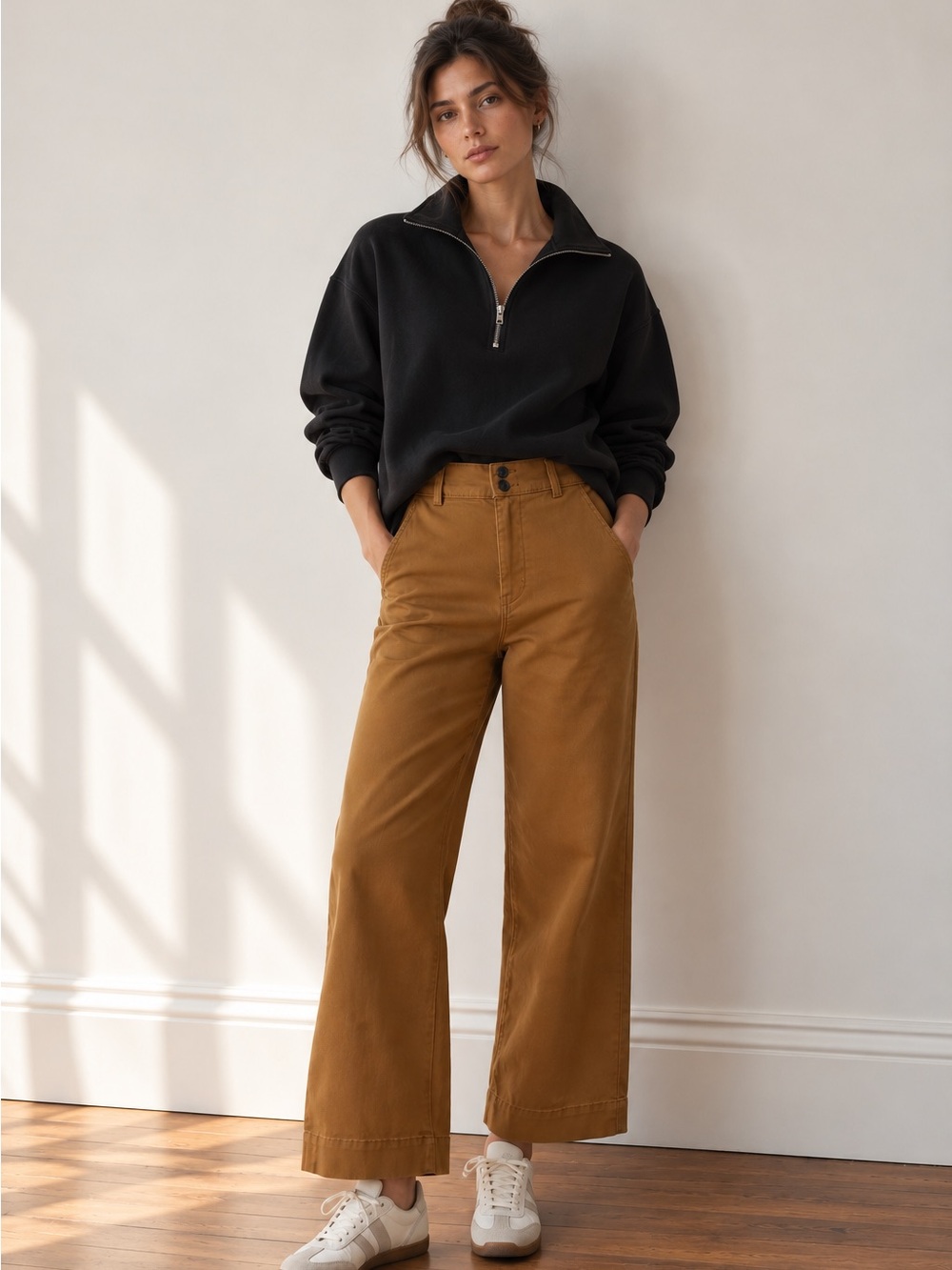 Everlane The Organic Wide Leg Pant in Tapenade size 4